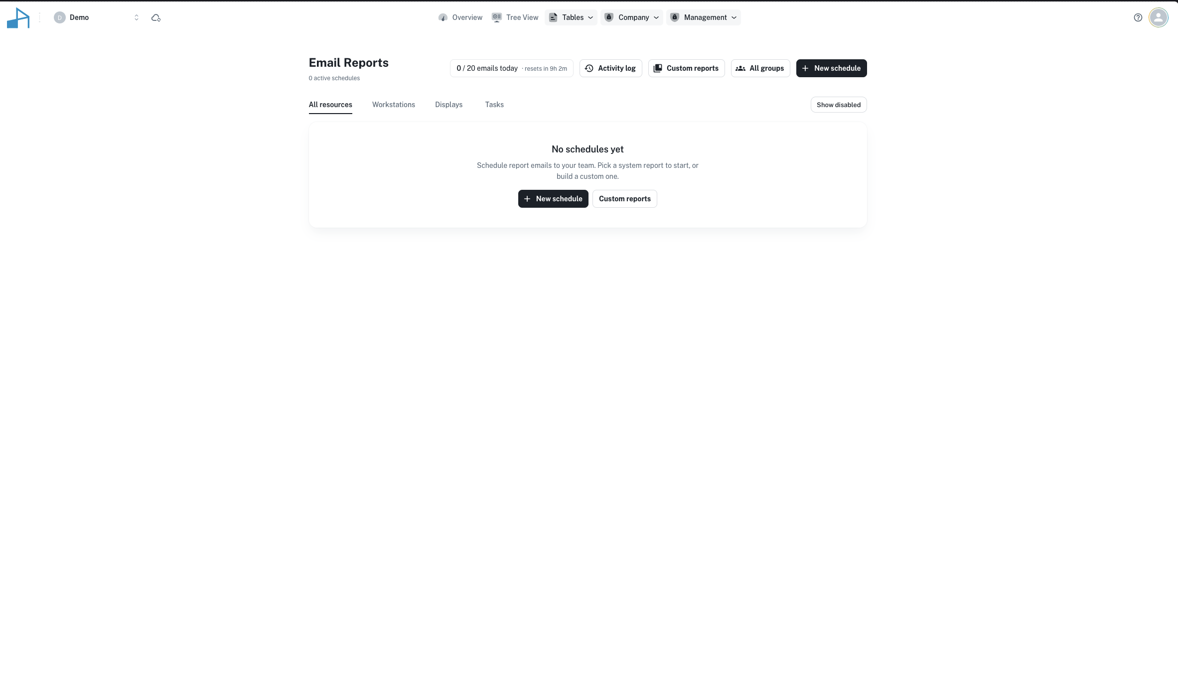 QAssist email reports screen for scheduling recurring report deliveries to stakeholders.